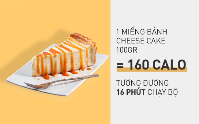 1 miếng bánh Cheese cake - 160 clao