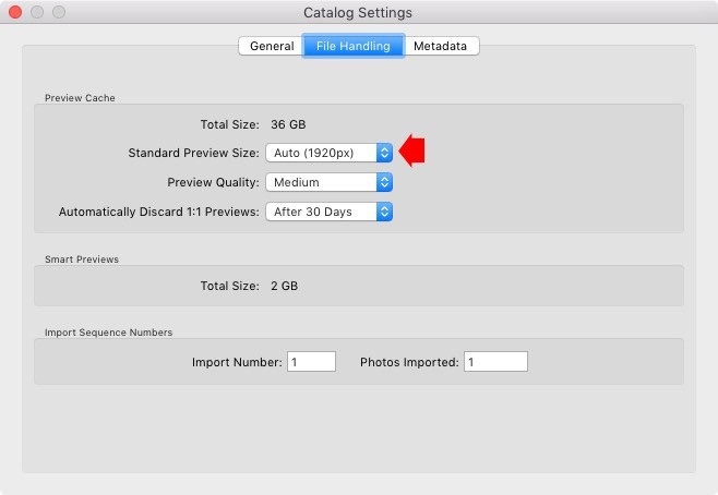 Điều chỉnh Standard Previews
