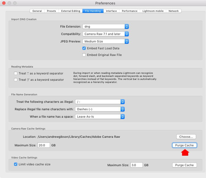 Video Cache Settings