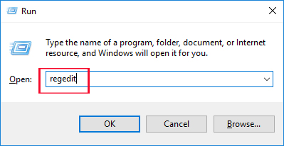 Nhập từ khóa regedit