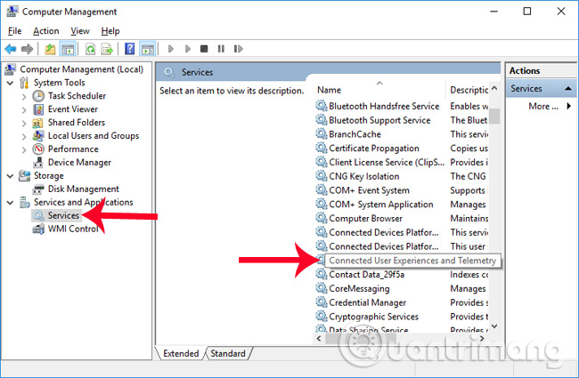 Nhấn chọn Service
