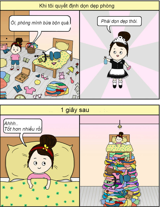 Khi quyết định dọn dẹp phòng