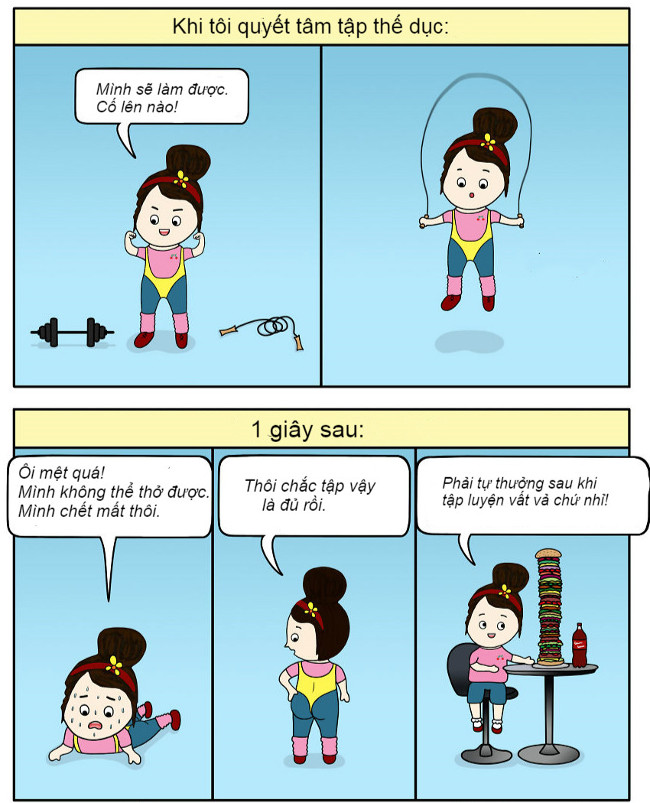 Khi quyết tâm tập thể dục