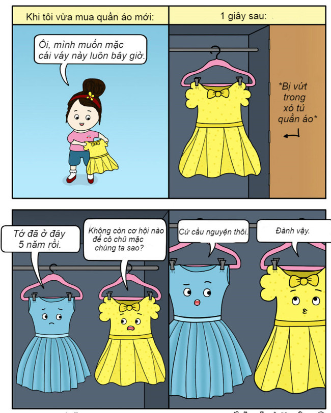 Luôn than thở vì không có quần áo mặc