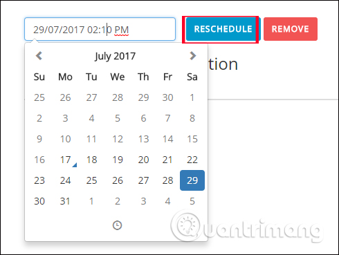 Đặt lịch mới xóa dữ liệu