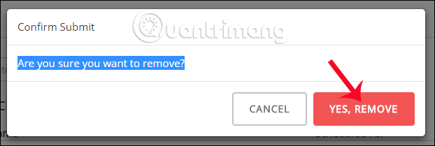 Gỡ khỏi danh sách xóa dữ liệu