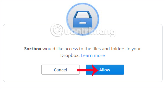 Kết nối Dropbox với Sort My Box