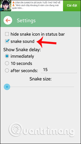 Tùy chỉnh hiển thị con rắn
