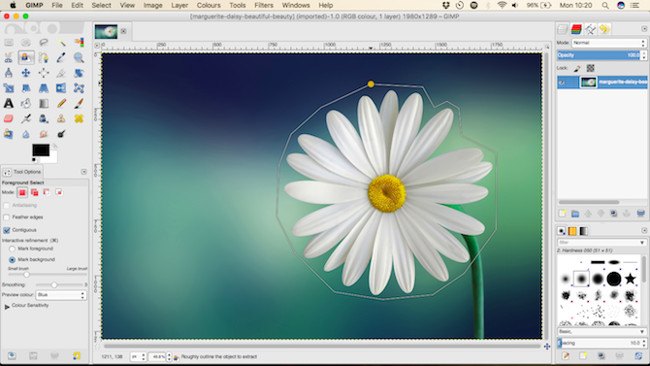 Vẽ đường viền xác định đối tượng nền trước