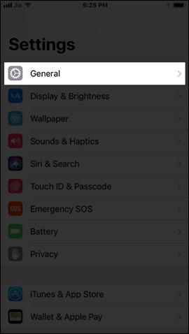 Nhấn chọn General