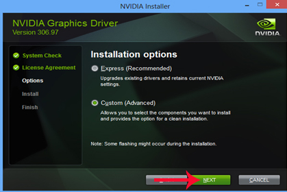 update driver card NVIDIA custom