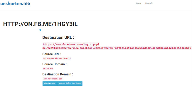 Xem kết quả kiểm tra link rút gọn
