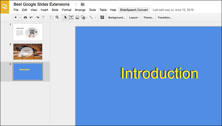 Tiện ích Slide Speech