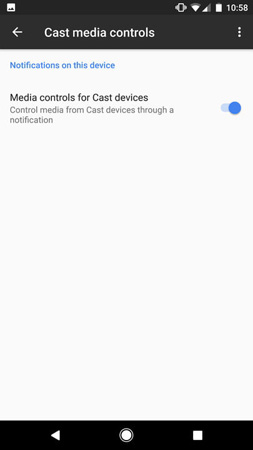 Nhấp chọn Cast media controls