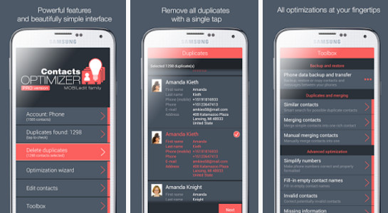 Ứng dụng Contacts Optimizer