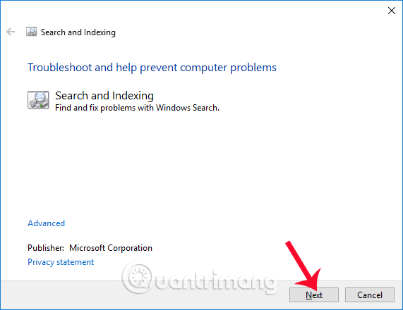 Sửa lỗi tìm kiếm Windows 10