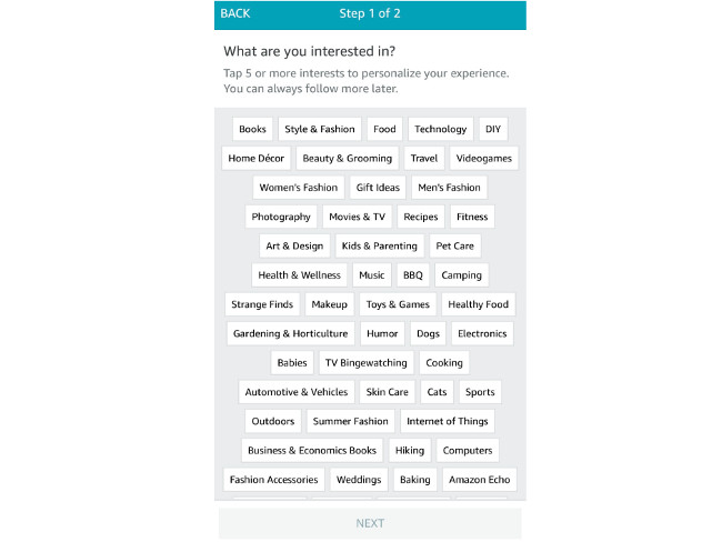 Chọn mục quan tâm