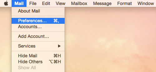 Nhấn chọn Mail Preferences