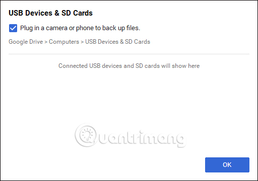 Sao lưu dữ liệu từ USB và thẻ nhớ