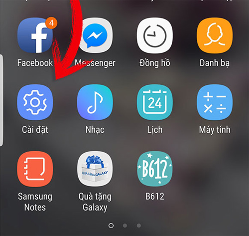 Nhấn chọn Cài đặt