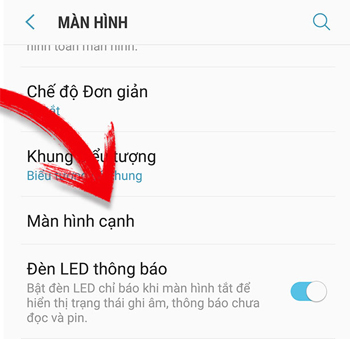 Thiết lập màn hình cạnh 