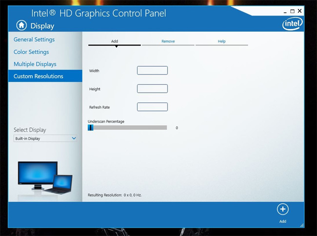 Ép xung màn hình với Bảng điều khiển đồ họa HD của Intel
