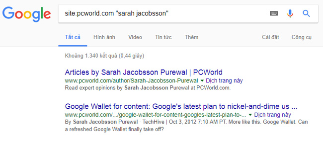 Tìm kiếm thông tin trên Google