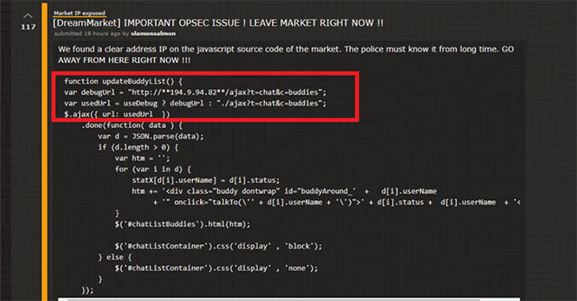 Phát hiện IP chưa được mã hóa trên Dream Market