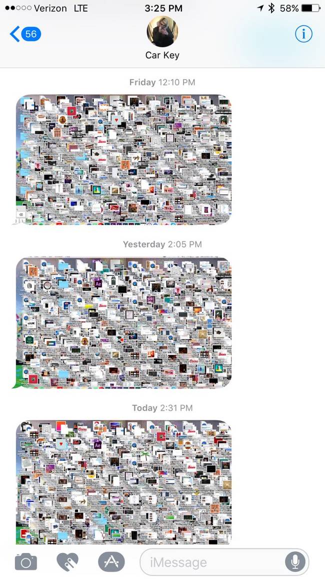 Màn hình máy tính của Carley khi được chụp lại