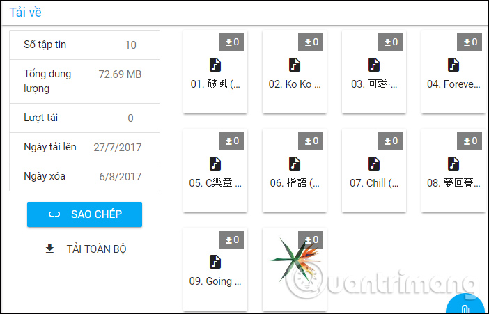 Download tập tin trên Fsend