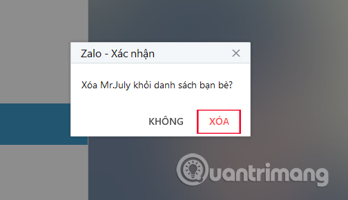 Hủy kết bạn trên Zalo