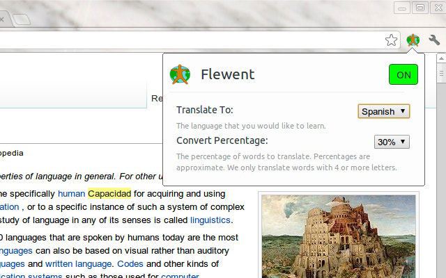 Vừa lướt web vừa học từ mới cùng Flewent