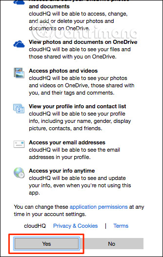 Save emails to OneDrive truy cập OneDrive