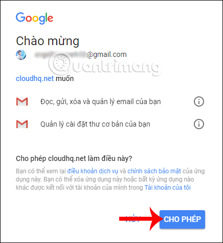 Save emails to OneDrive truy cập Gmail 