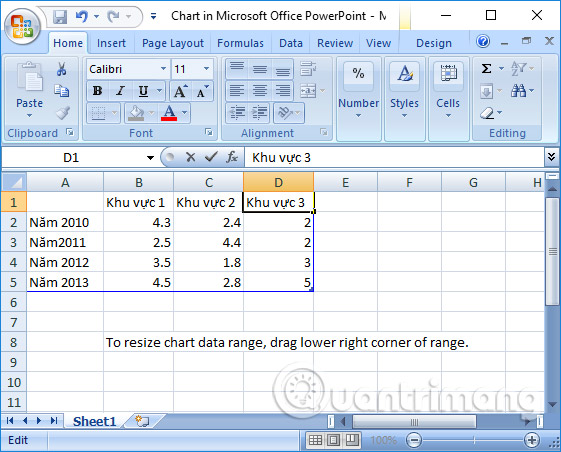 Nhập nội dung trong Excel