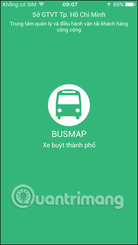 Khởi động ứng dụng BusMap