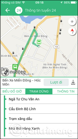Trạm dừng cho tuyến xe buýt