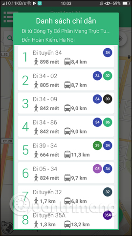 Danh sách tuyến xe buýt