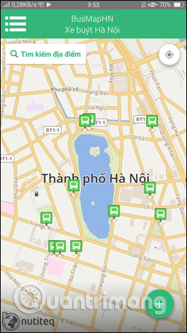 Giao diện bản đồ BusMapHN
