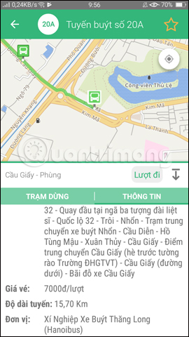 Thông tin khái quát về tuyến xe