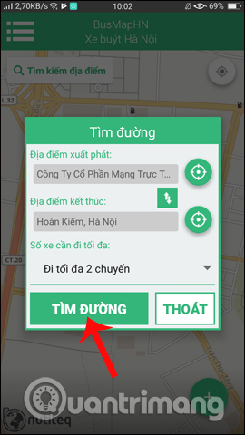 Tìm tuyến xe buýt theo vị trí