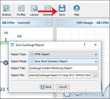 Lưu báo cáo theo dõi thành file PDF, Word