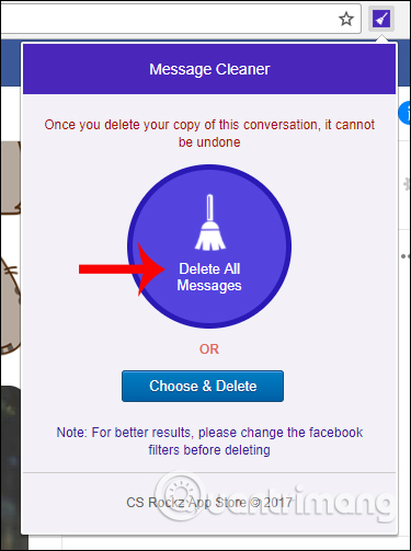 Xóa toàn bộ tin nhắn Facebook