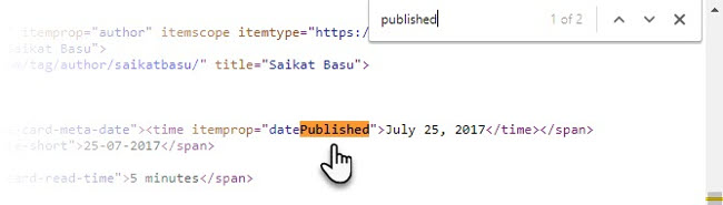 Tìm kiếm ngày tháng trong mã nguồn