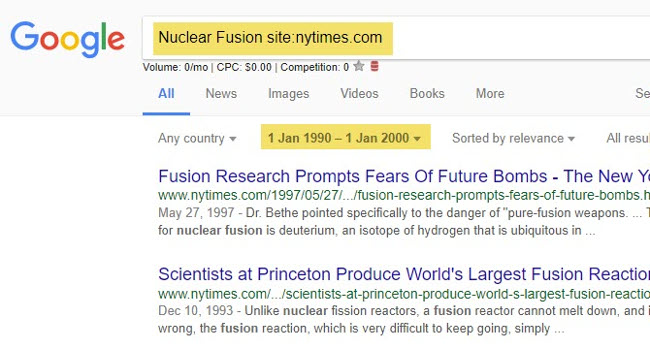 Sử dụng Custom range để tìm kiếm theo ngày tháng