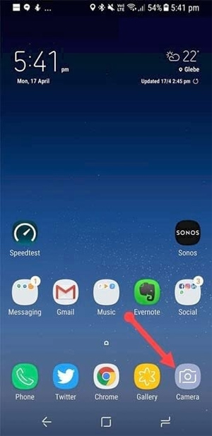 Ứng dụng Camera trên S8