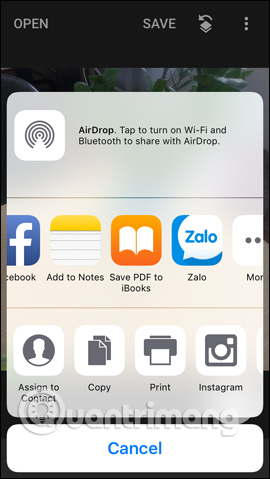 Chọn ứng dụng chia sẻ ảnh