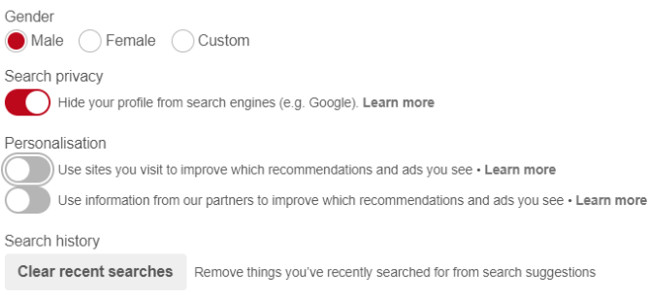 Thiết lập quyền riêng tư