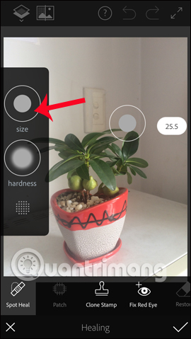 Thay đổi size khoanh vùng 