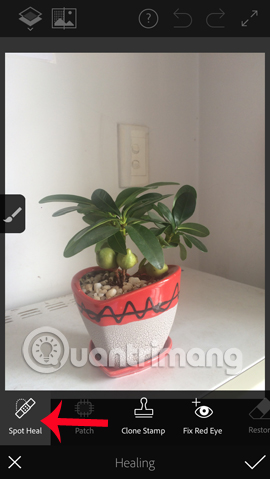 Nhấn chọn Spot Heal
